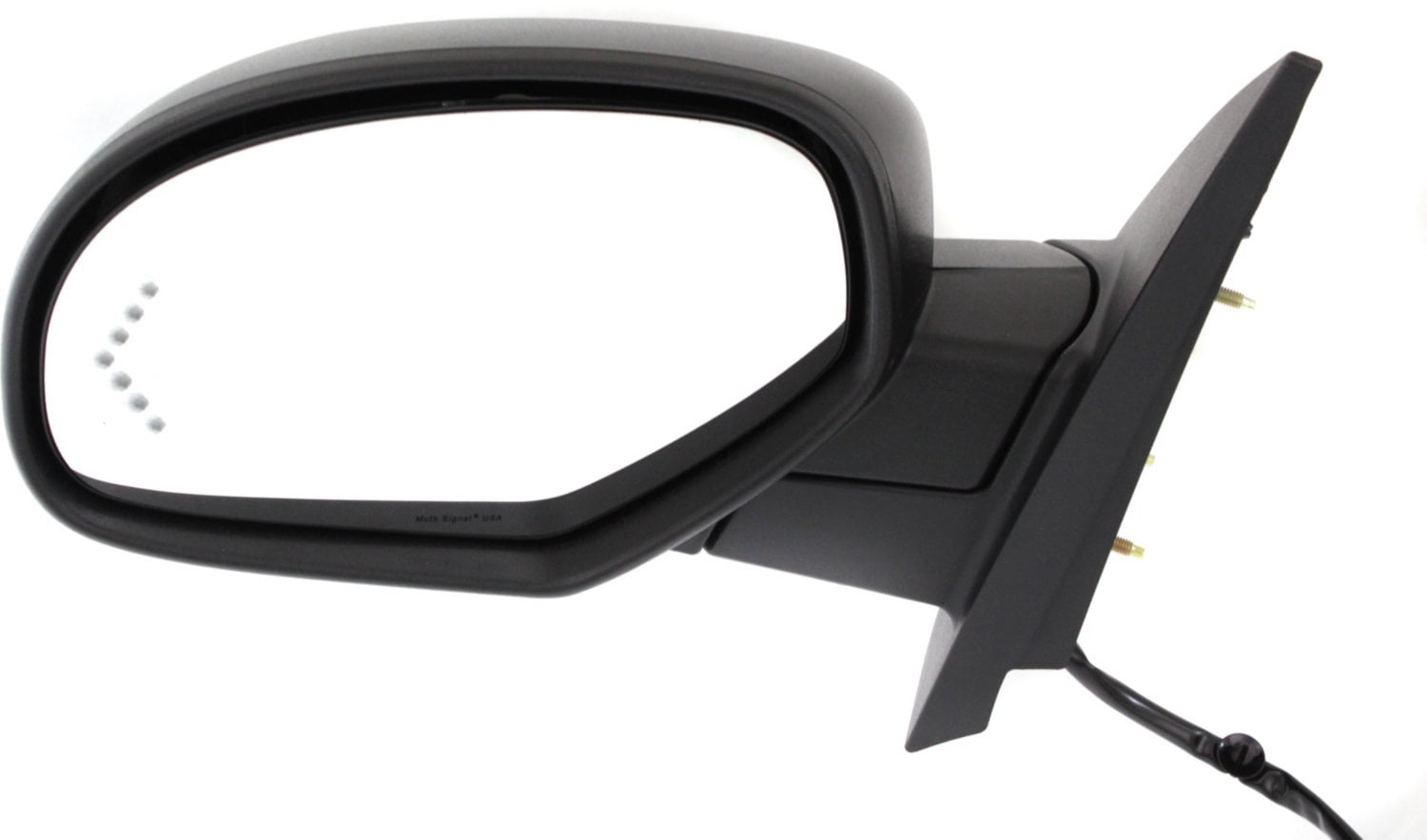 Mirror Compatible With 2003-2014 Chevrolet Tahoe 2007-2013 Avalanche Left Driver Side Heated In-glass Signal Light 1 Paintable and Textured Black Cap Kool-Vue