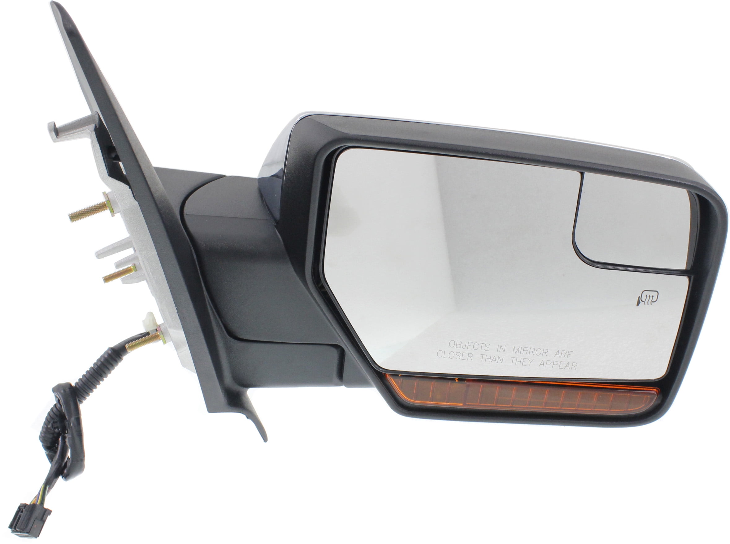 Mirror Compatible With 2013-2014 Ford Expedition Lincoln Navigator Right Passenger Side Heated w/ Blind Spot Corner Glass In-housing Signal Light Chrome Kool-Vue