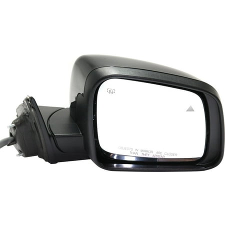 Mirror Compatible With 2014-2019 Jeep Grand Cherokee Right Passenger Side Heated w/ Blind Spot Detection in Glass In-housing Signal Light Paintable Kool-Vue