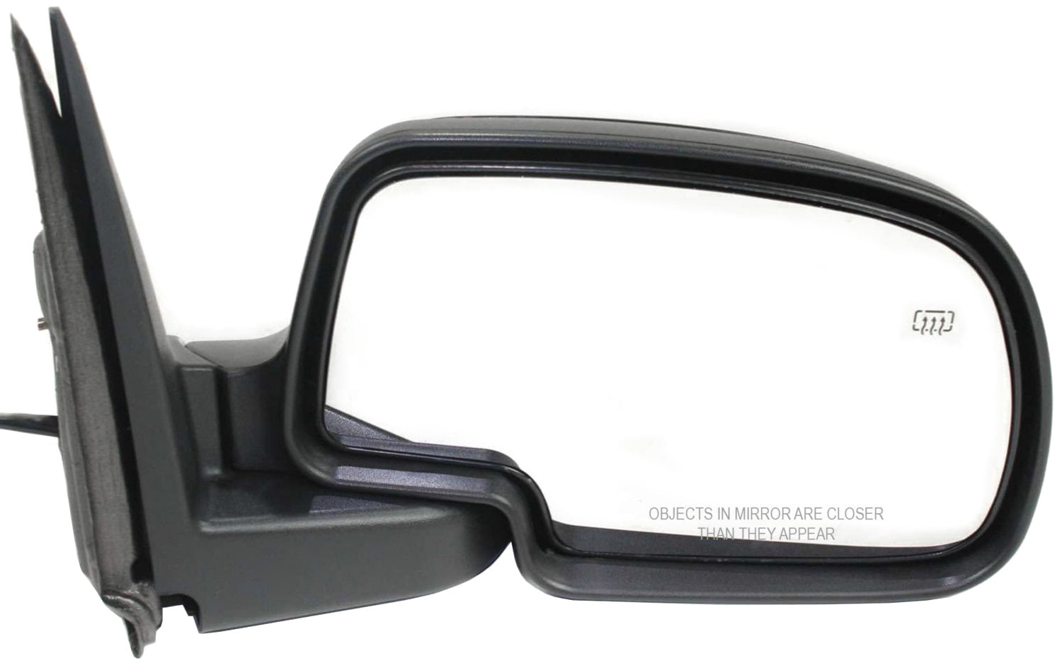 Mirror Compatible With 2003-2006 Cadillac Escalade 2007 Chevrolet Silverado 1500 HD Classic Right Passenger Side Heated Textured Black Kool-Vue