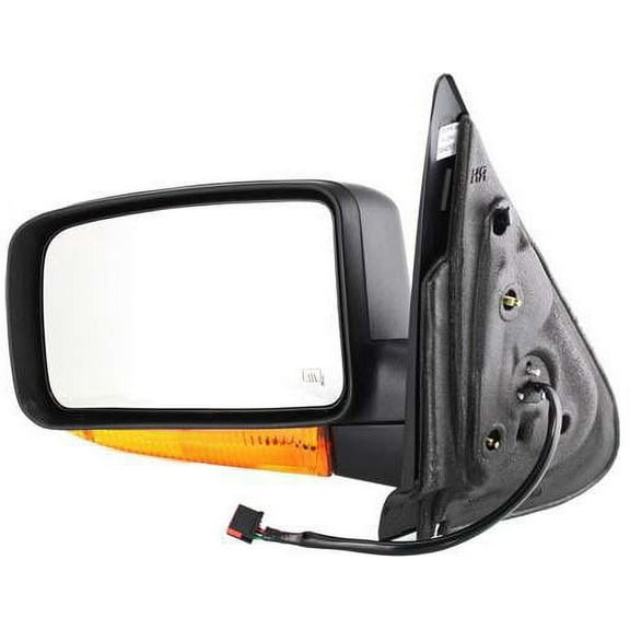 Mirror Compatible With 2003-2006 Ford Expedition Left Driver Side Heated In-housing Signal Light Textured Black Kool-Vue