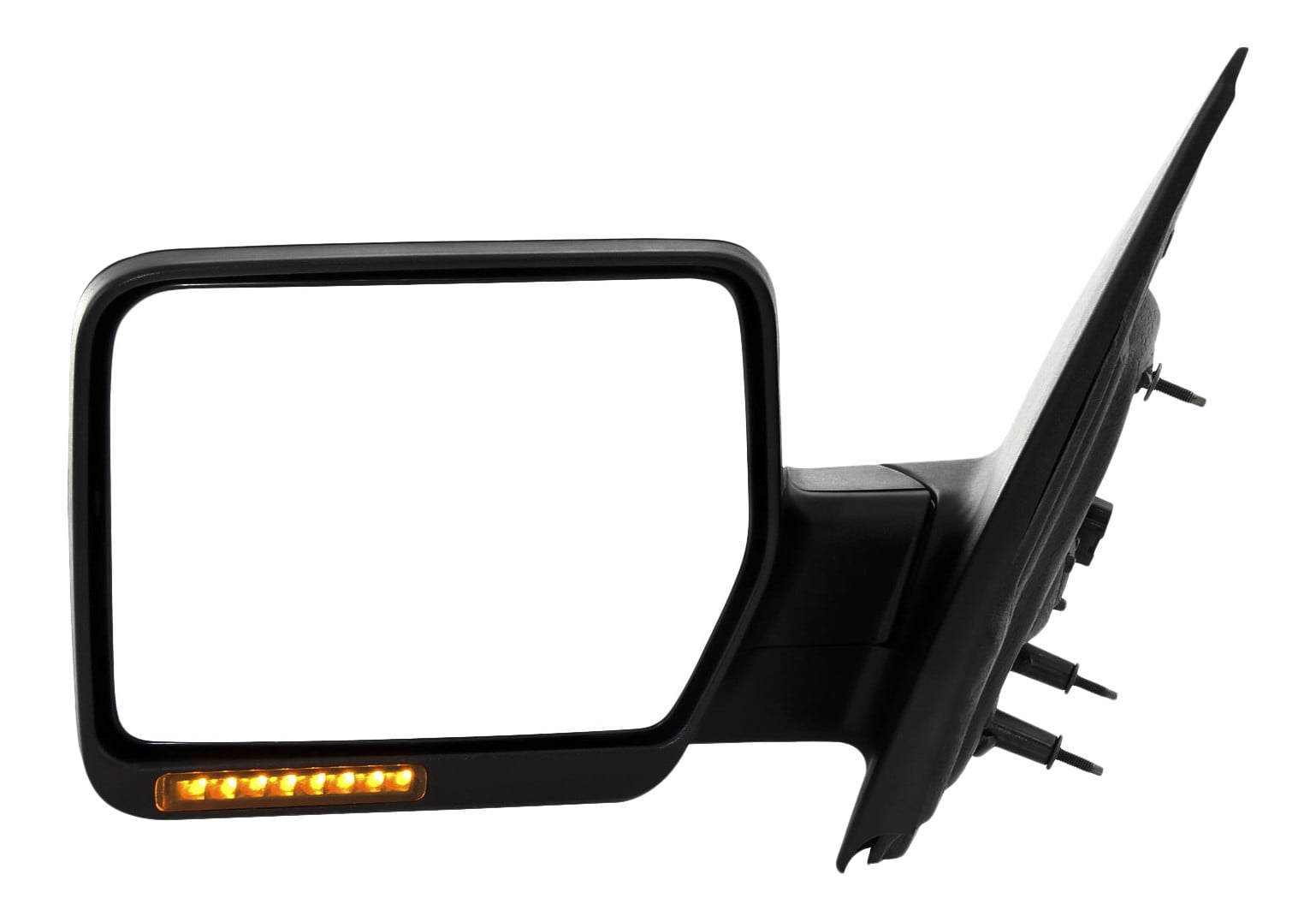 Mirror Compatible With 2007-2008 Ford F-150 Left Driver Side Heated In-housing Signal Light Chrome Kool-Vue