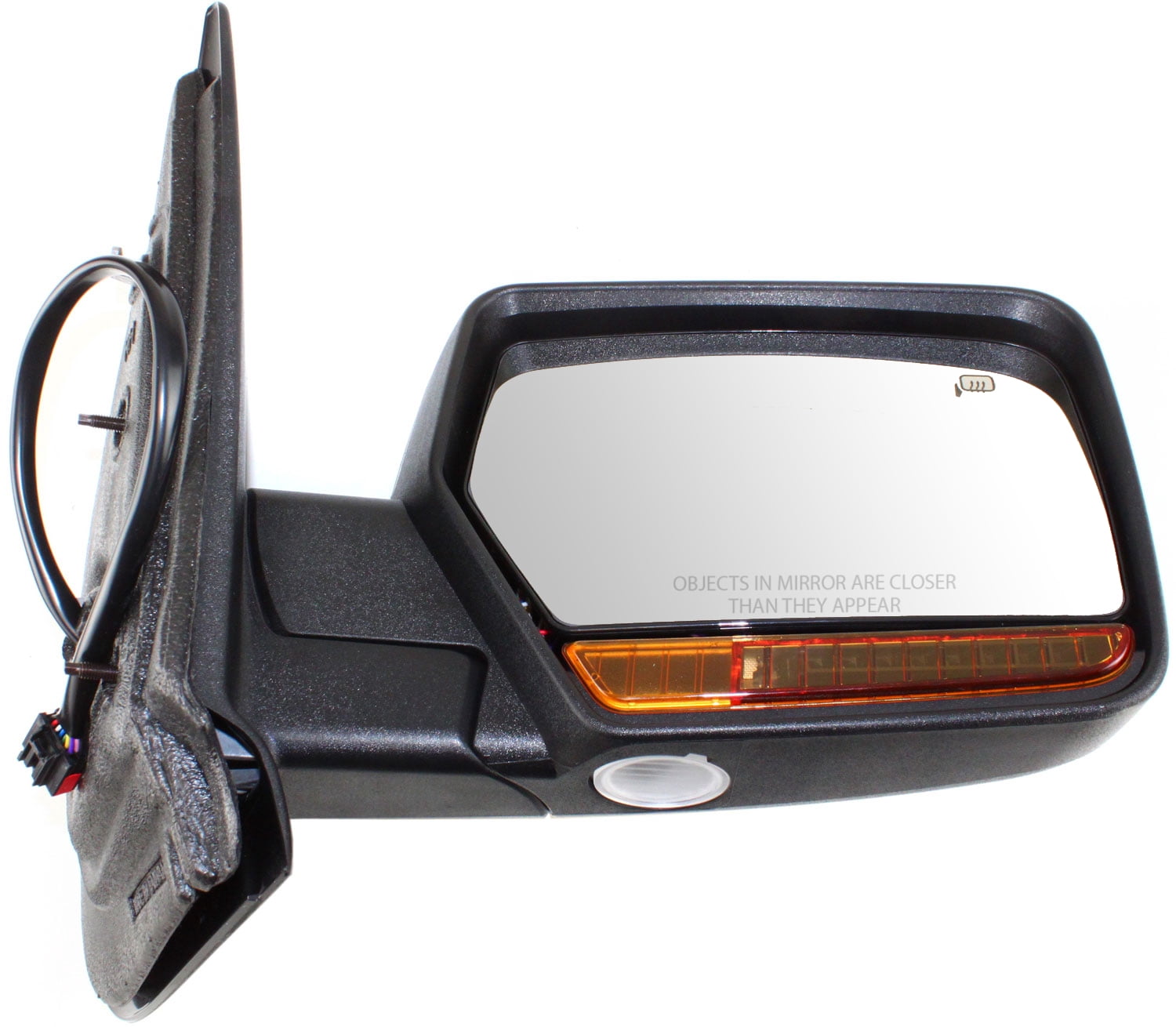 Mirror Compatible With 2009-2010 Ford Expedition Lincoln Navigator Right Passenger Side Heated In-housing Signal Light Chrome Kool-Vue