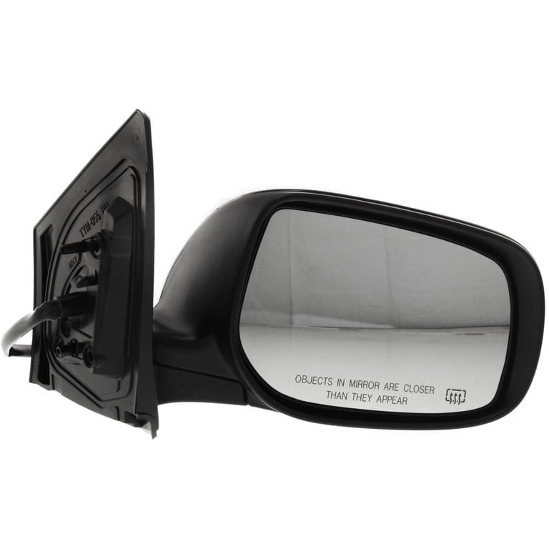 Passenger Side Mirror For Toyota Corolla 2009-2013 - Power Glass, Textured Black, Manual Fold, Heated