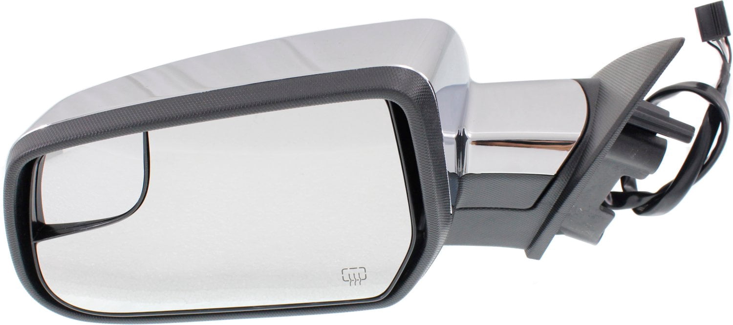Mirror Compatible With 2010-2017 Chevrolet Equinox GMC Terrain Left Driver Side Heated w/ Blind Spot Corner Glass Chrome Kool-Vue