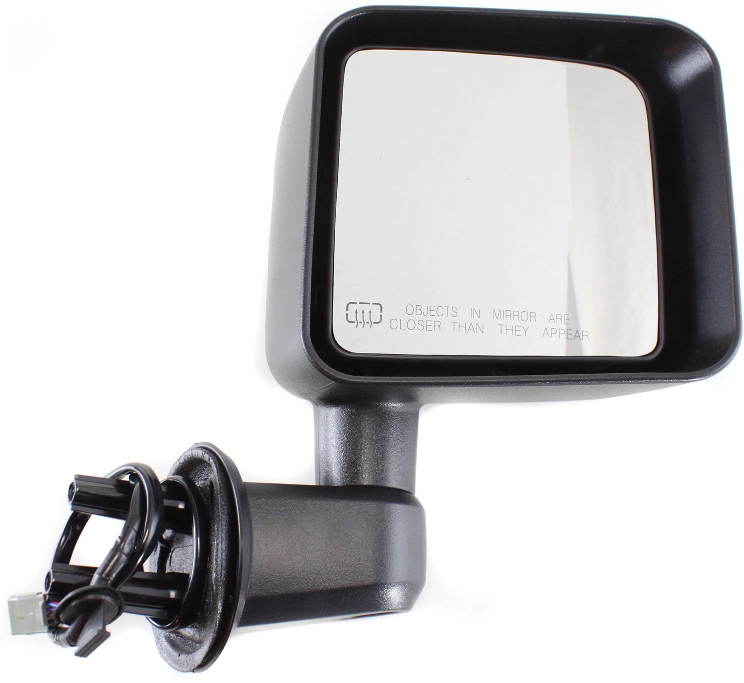 Mirror Compatible With 2011-2013 Jeep Wrangler (JK) Right Passenger Side Heated Textured Black Kool-Vue