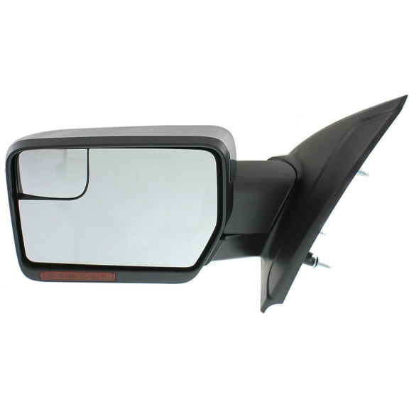 Mirror Compatible With 2011-2014 Ford F-150 Left Driver Side Heated w/ Blind Spot Corner Glass In-housing Signal Light Chrome Kool-Vue