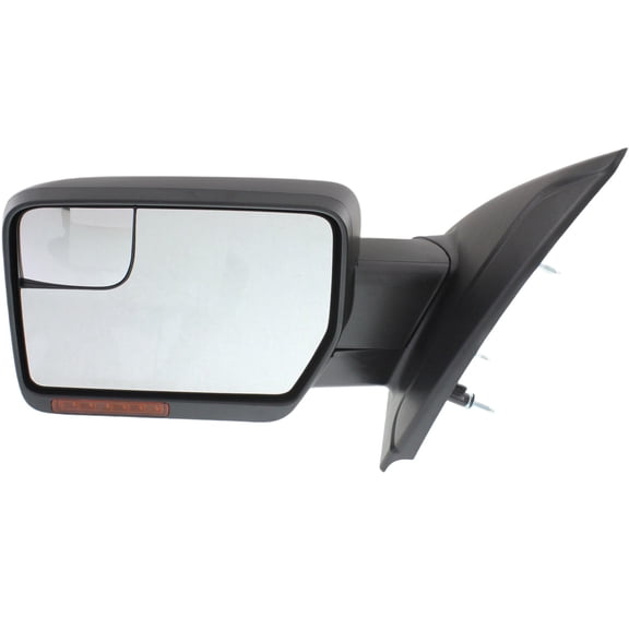 Mirror Compatible With 2011-2014 Ford F-150 Left Driver Side Heated w/ Blind Spot Corner Glass In-housing Signal Light Paintable Kool-Vue