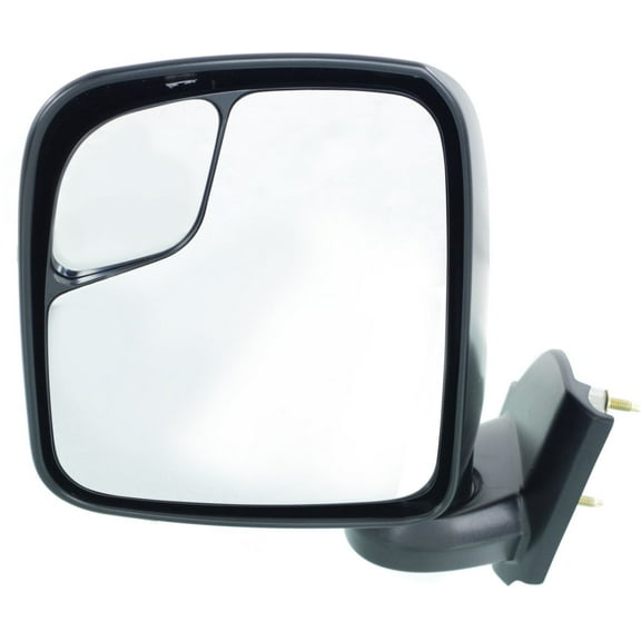 Mirror Compatible With 2013-2018 Nissan NV200 Left Driver Side w/ Blind Spot Corner Glass Textured Black Kool-Vue