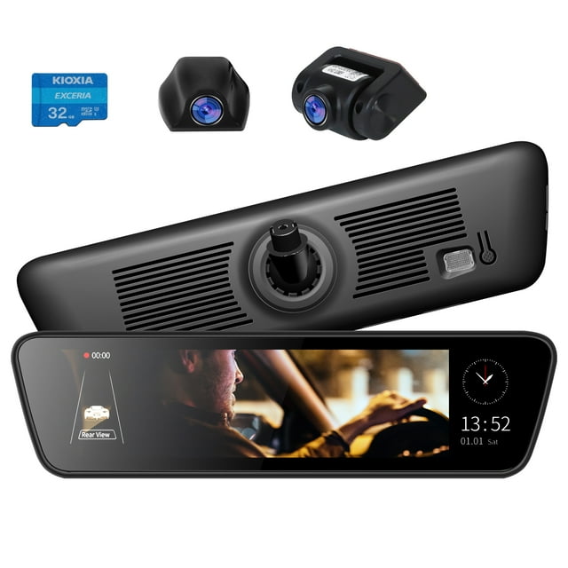 Mirror Dash Car Camera 9.35 inch Touchscreen Rear View Smart Streaming