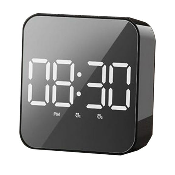 Mirror Digital Alarm Clock Led Display Snooze Wake Silent Calendar Temperature Desktop Dimmable Electronic Desk Clock Home Decor