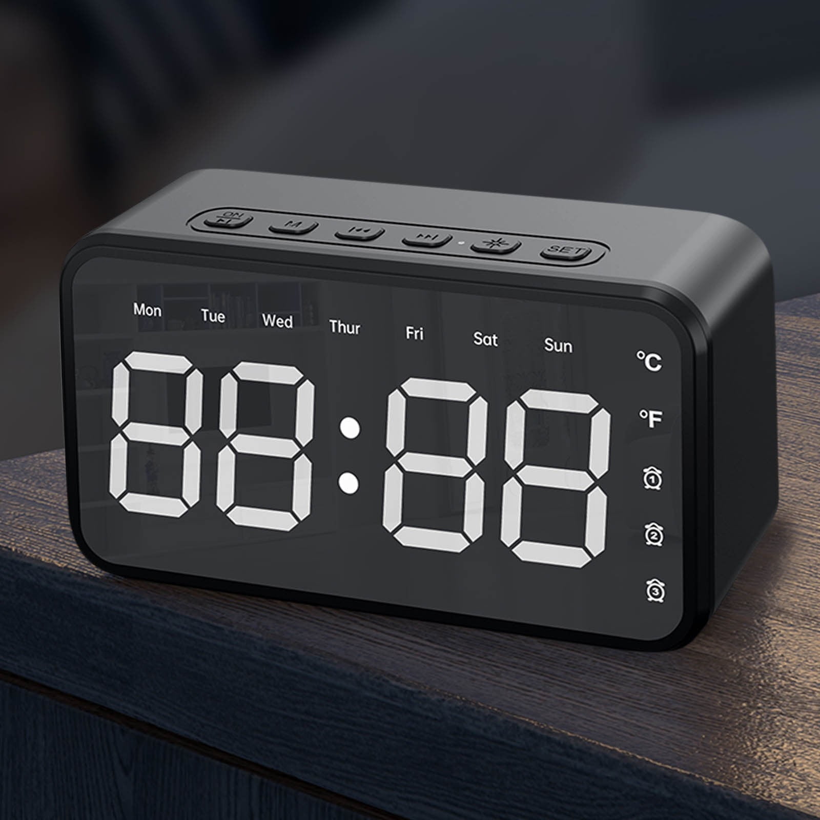 Mirror Digital Alarm Clock Wireless Bluetooth Speaker Alarm Clock Good