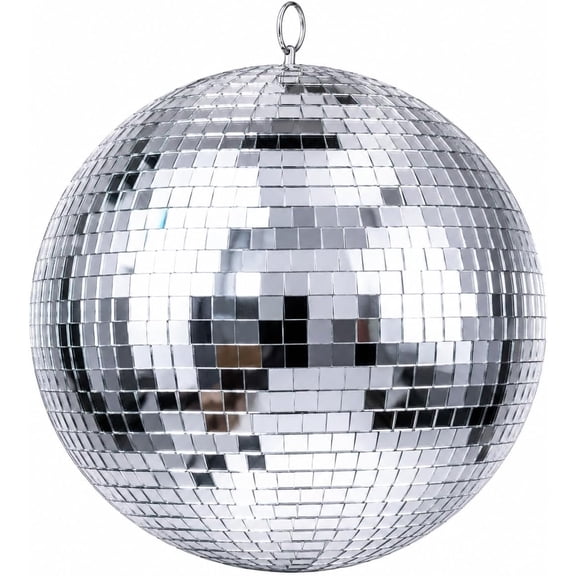 Mirror Disco Ball - 8-Inch Cool and Fun Silver Hanging Party Disco Ball Big Party Decorations, Party Design