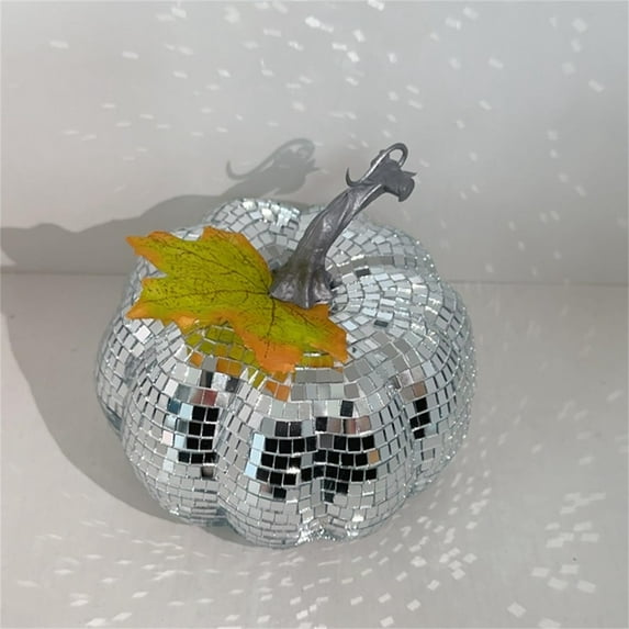 Mirror Disco Ball,Pumpkin Shape Disco Balls,Cool Reflective Light Mirror Balls for for DJ Club Party, Pumpkin Disco Dancing Party Decoration,Halloween Reflective Pumpkin Ball,