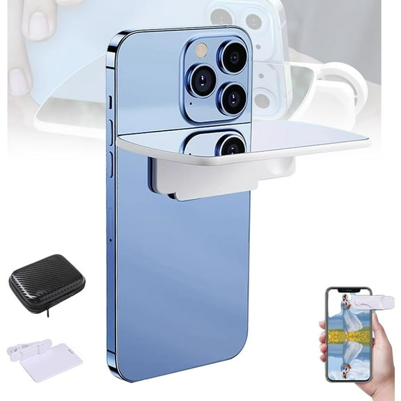 Mirror Effect Lens - Capture Stunning Reflections Instantly, Smartphone Camera Mirror Reflection Clip Kit, Adjustable HD Glass Smartphone Photography Flip Mirror, for Travel Photography