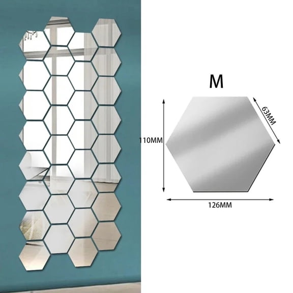 Mirror Finish 24Pcs Hexagon Tiles For Stylish Wall And Furniture Design