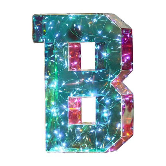Mirror Finish LED Letter Lights A Z Colorful Tabletop Night for Party Birthday