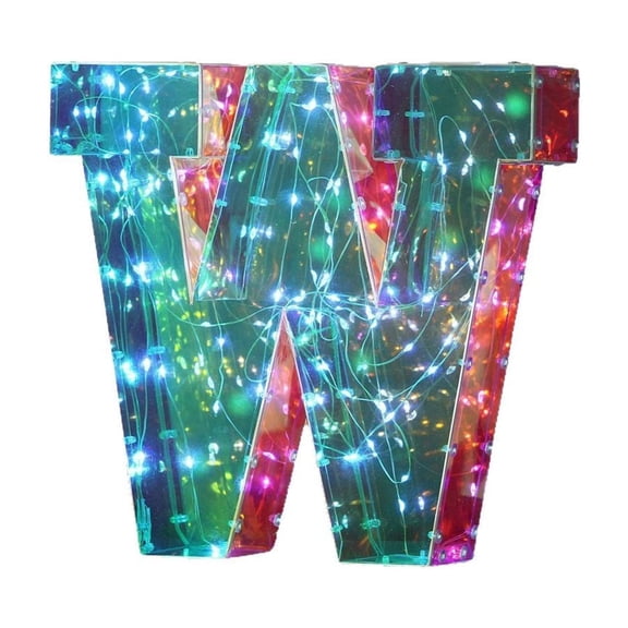 Mirror Finish LED Letter Lights A Z Colorful Tabletop Night for Party Birthday