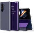 thumbnail image 1 of Mirror Flip Case for Samsung Galaxy Z Fold5 Support Wireless Charging, Clear View Window with Kickstand Thin Ultra Phone Case for Samsung Galaxy Z Fold 5 QH Purple, 1 of 13