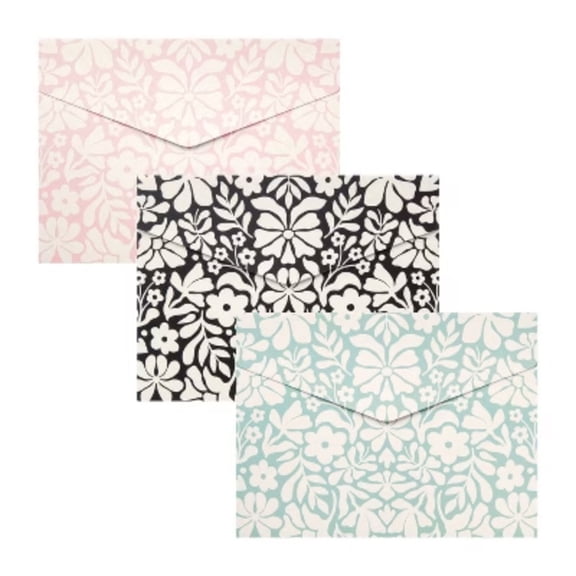 Mirror Floral 1-Pocket Paper Folders (3ct) - Cute & Functional Document Organizers for Students & Professionals