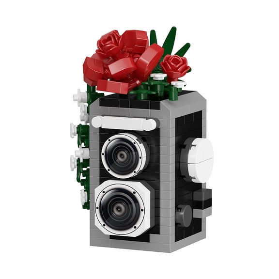 Mirror Flower Series Micro Building Blocks Camera Ornament Collectible Decor for Kids and Adults