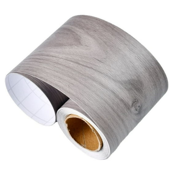 Mirror Frame Border,Topboutique Removable Bathroom Border Sticker,Strippable Wood Grain Wallpaper Border,Waterproof Self Adhesive Wallpapers,Frame Sticker for Wall Decor,16.4 ft*3.9 in,Gray