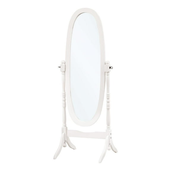Mirror, Full Length, Standing, Floor, 60" Oval, Dressing, Bedroom, Wood, White, Traditional