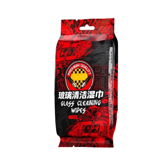 Mirror Glass Cleaning Wipes, 10 Pack Individually Wrapped, Waterless Windshield Cleaner for Car & Home, Remove Oil Film, Reduce Glare, Streak-Free for Windows, Eyeglasses, and Glass Surfaces