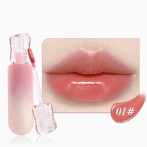Mirror Glass Lip Gloss Set 6 Colors - Water Gloss Lip Gloss with High Shine Finish Non Stick Cup - Hydrating Long Lasting Lip Color for Women - Everyday Wear Makeup for Office, Party, Daily Use