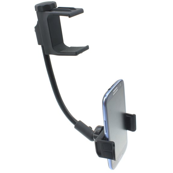 Mirror Holder Car Mount for HMD Vibe/Skyline - Rear View Rotating Cradle Stron Grip for HMD Vibe/Skyline