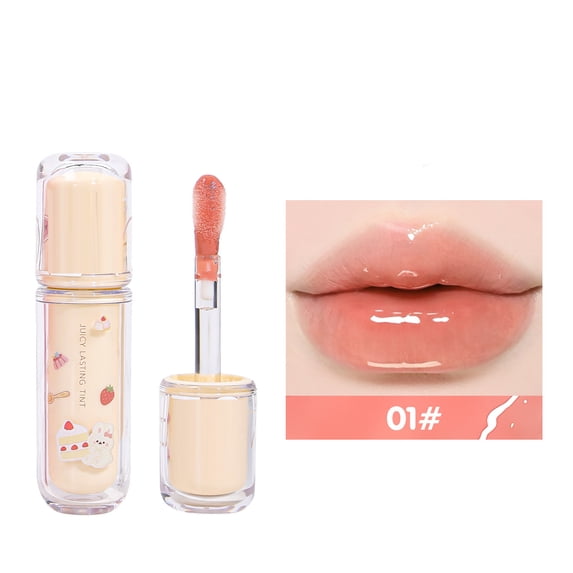 Mirror Hydrating Lip Gloss, Long Lasting Glass Lip Makeup, Waterproof Moisturizing Lip Gloss For Lip Care, Pink Series, 0.148oz