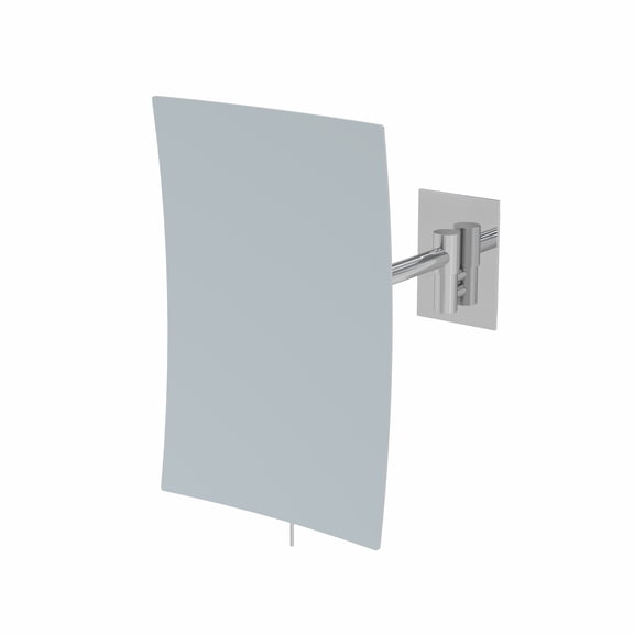 Aptations Rectangular Wall Mirror (6.25" x 9.5") - 3X Magnification | Wall Mount with 8.5" Arm Extension | Concealed Mounting Hardware | Vanity Mirror for Bedroom, Bathroom (Chrome)