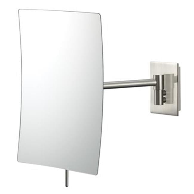 Brushed Nickel Rectangular Wall Mounted Magnifying Mirror