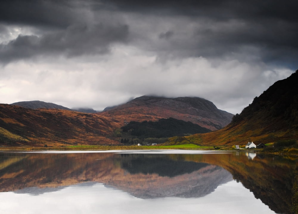 Mirror Image Of Land In The Water Loch Sunart Scotland Canvas Art - John Short Design Pics (17 x 12)