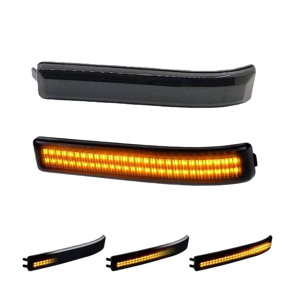 Mirror Indicator Turn Signal Light For Ford F150 2009 2010 2011 2012 2013 2014, Smoked Lens Puddle Light Led Side Marker Lights-black-Left And Right Side