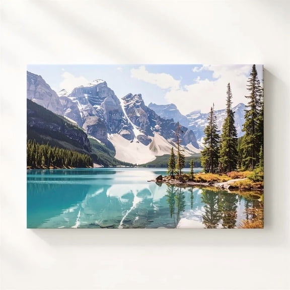 Mirror Island Lake Poster Tranquil Alpine Scene With Turquoise Water & Wall Art Home Decor Office Wall Art