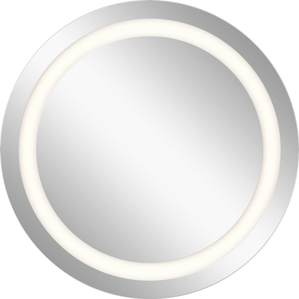 Sleek Contemporary 33.5" LED Backlit Wall Mirror with Frosted Edge