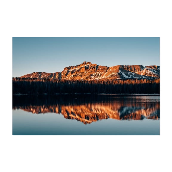 Mirror Lake Reflections 02 - Utah Photography Mountain Landscape Nature Scenic Sunset Autumn Unframed Wall Art Print 5 x 7 inches