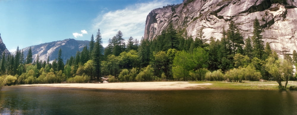 Mirror Lake in Yosemite National Park Mariposa County California USA Canvas Art - Panoramic Images (6 x 15)