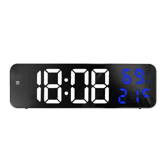 Mirror Large Digital LED Clock Home Electronic Alarm Clock Large Screen Plug In Clock Wall Mounted