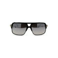 thumbnail image 1 of Mirror Lens Half Rim Plastic Racer Mobster Sunglasses Black Silver Mirror, 1 of 4