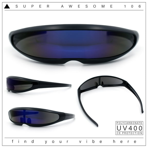 Mirror Lens Monolens Cyclops Robotic Futuristic Sunglasses