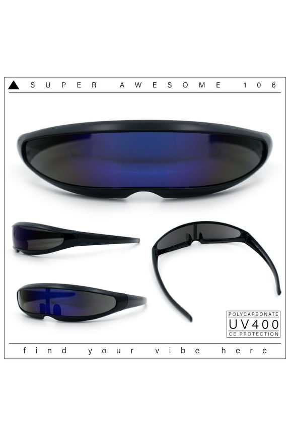 Mirror Lens Monolens Cyclops Robotic Futuristic Sunglasses