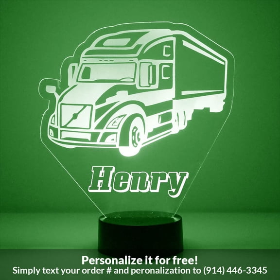 Mirror Magic Store 18 Wheeler Truck Driver Color Changing Personalized LED Light with Remote Control