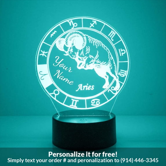 Mirror Magic Store Aries Color Changing Personalized LED Light with Remote Control