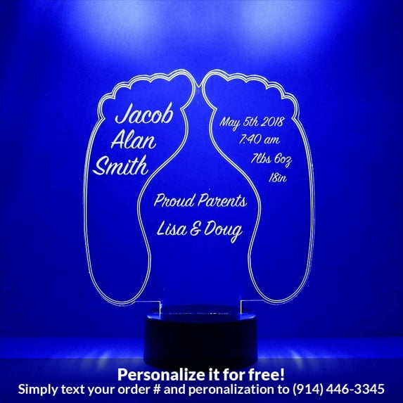 Mirror Magic Store Baby Feet Color Changing Personalized LED Light with Remote Control