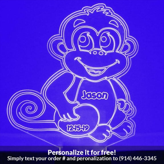 Mirror Magic Store Baby Monkey Color Changing Personalized LED Light with Remote Control