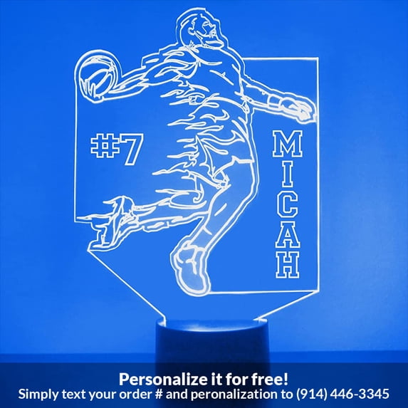 Mirror Magic Store Basketball Player Color Changing Personalized LED Light with Remote Control