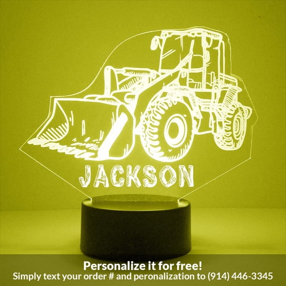 Mirror Magic Store Bulldozer Color Changing Personalized LED Light with Remote Control