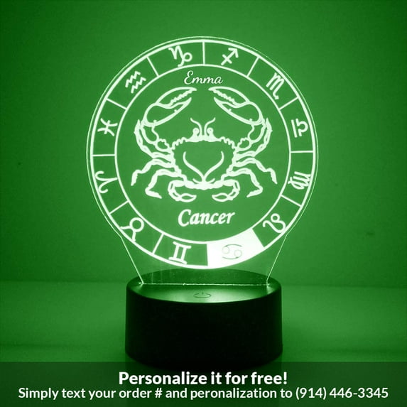 Mirror Magic Store Cancer Color Changing Personalized LED Light with Remote Control